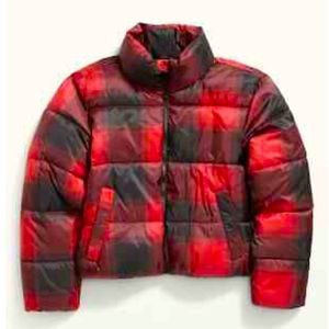 NWT Girls size Large plaid puffy jacket